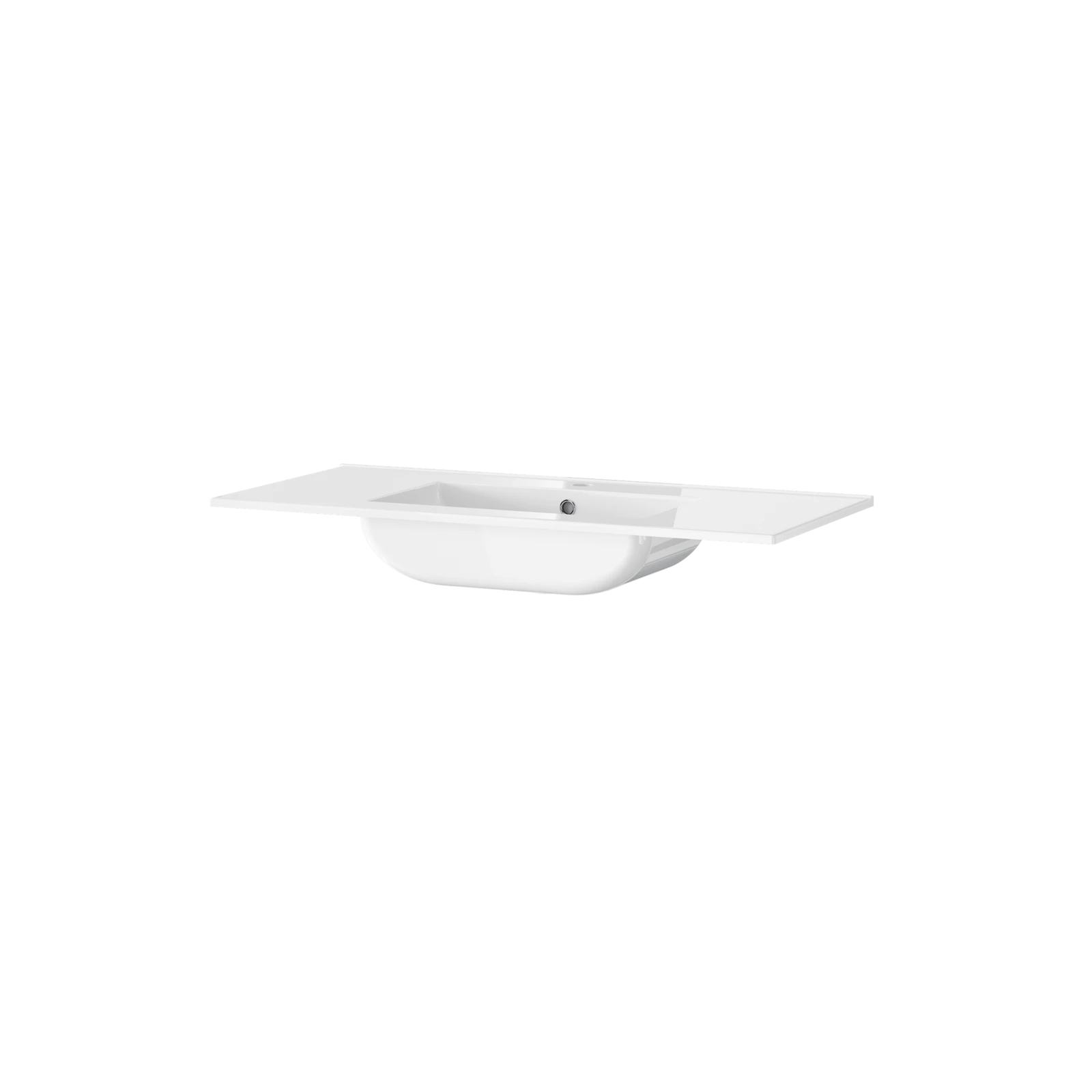 T-Line Oval bänkskiva med integrerat tvättställ 101 cm – Blank vit