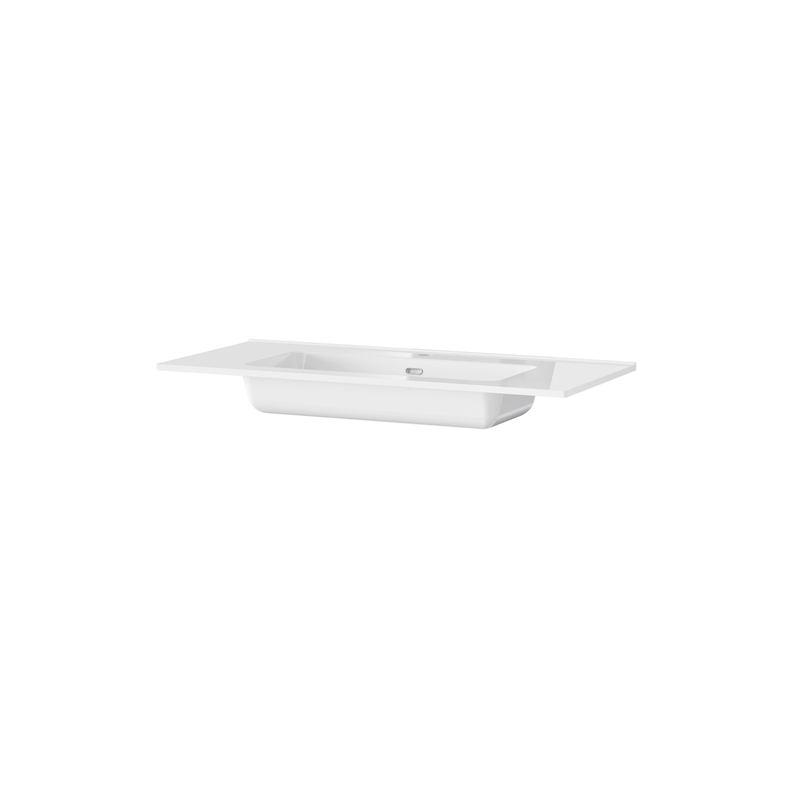 T-Line Quadro bänkskiva med integrerat tvättställ 101 cm – Blank vit